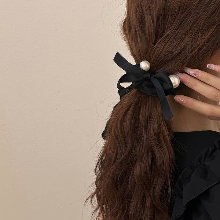 ACCITY - Wholesale Scrunchie - Women's - PEARL DECORATION SCRUNCHIES ELASTIC HAIR TIES_CWAHA072833