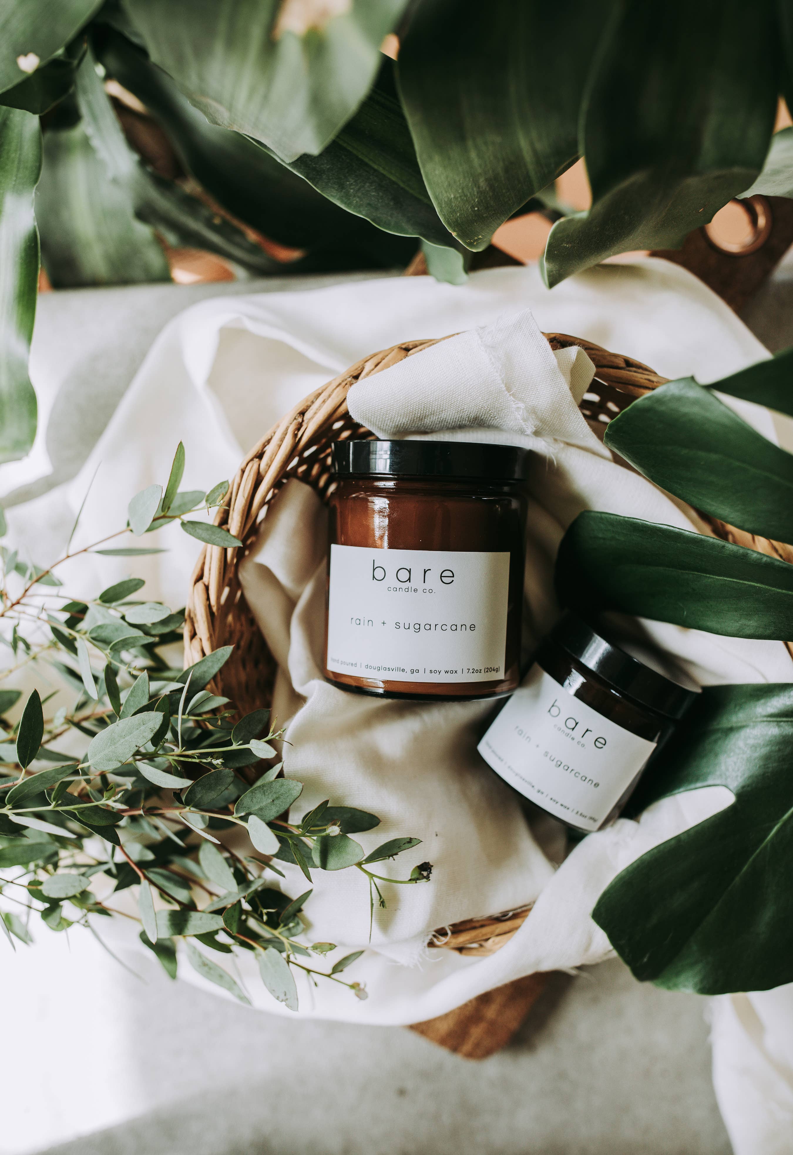 Bare Candle Company - Wholesale Jar/Filled Candle - Rain + Sugarcane Soy Candle 7.2oz0