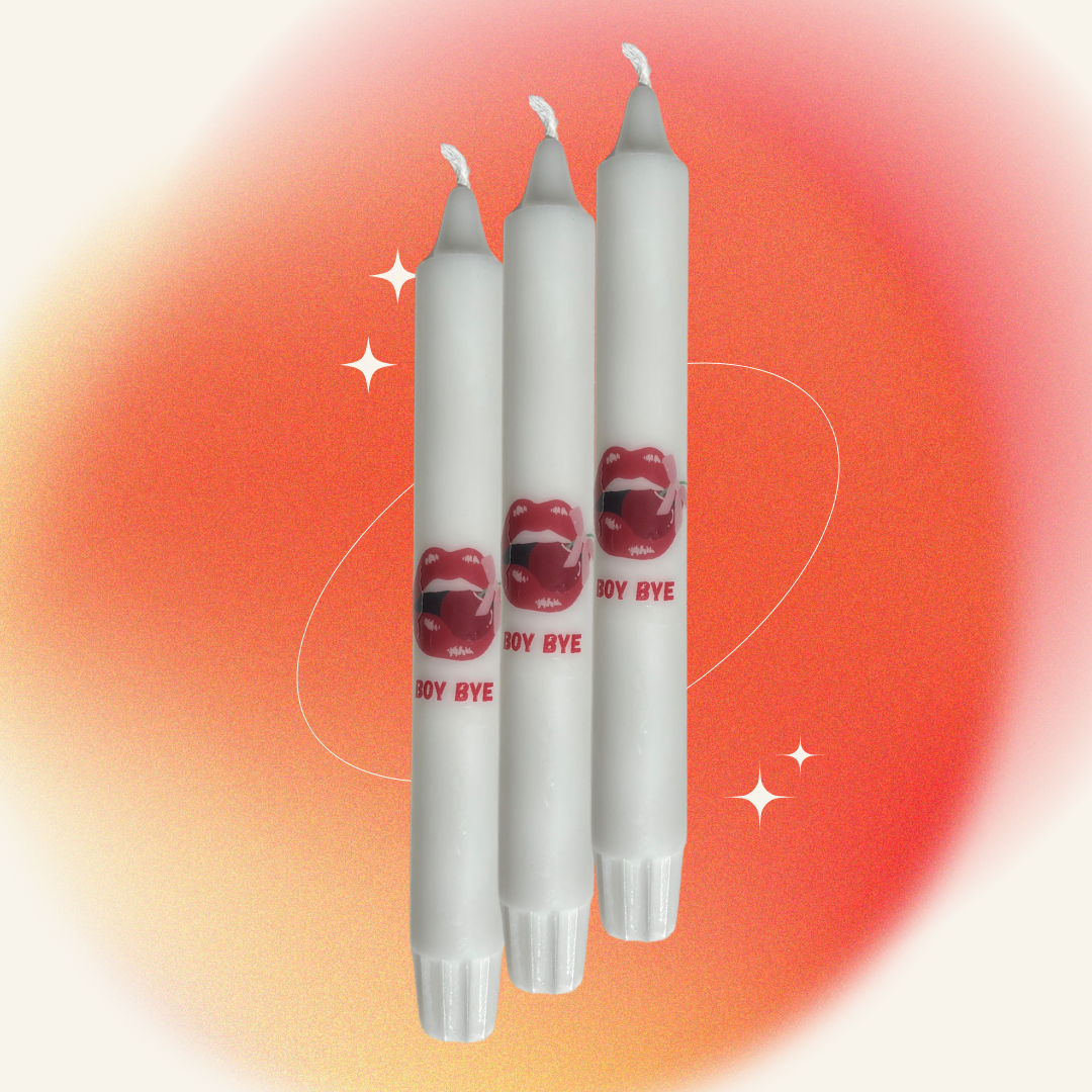 Galleria Lucia - Vente Bougies/bougeoirs coniques - Bougies effilées tendance | Boy bye | Stéarine végétalienne | CT-3050