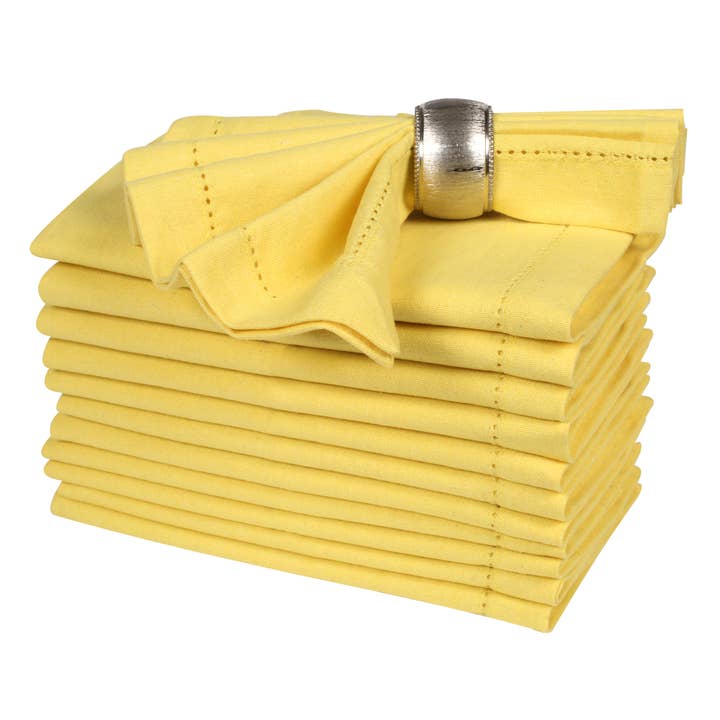 Cotton Cloth Dinner Napkins 18x18" Sand yellow - Set of 12 for wholesale on Faire