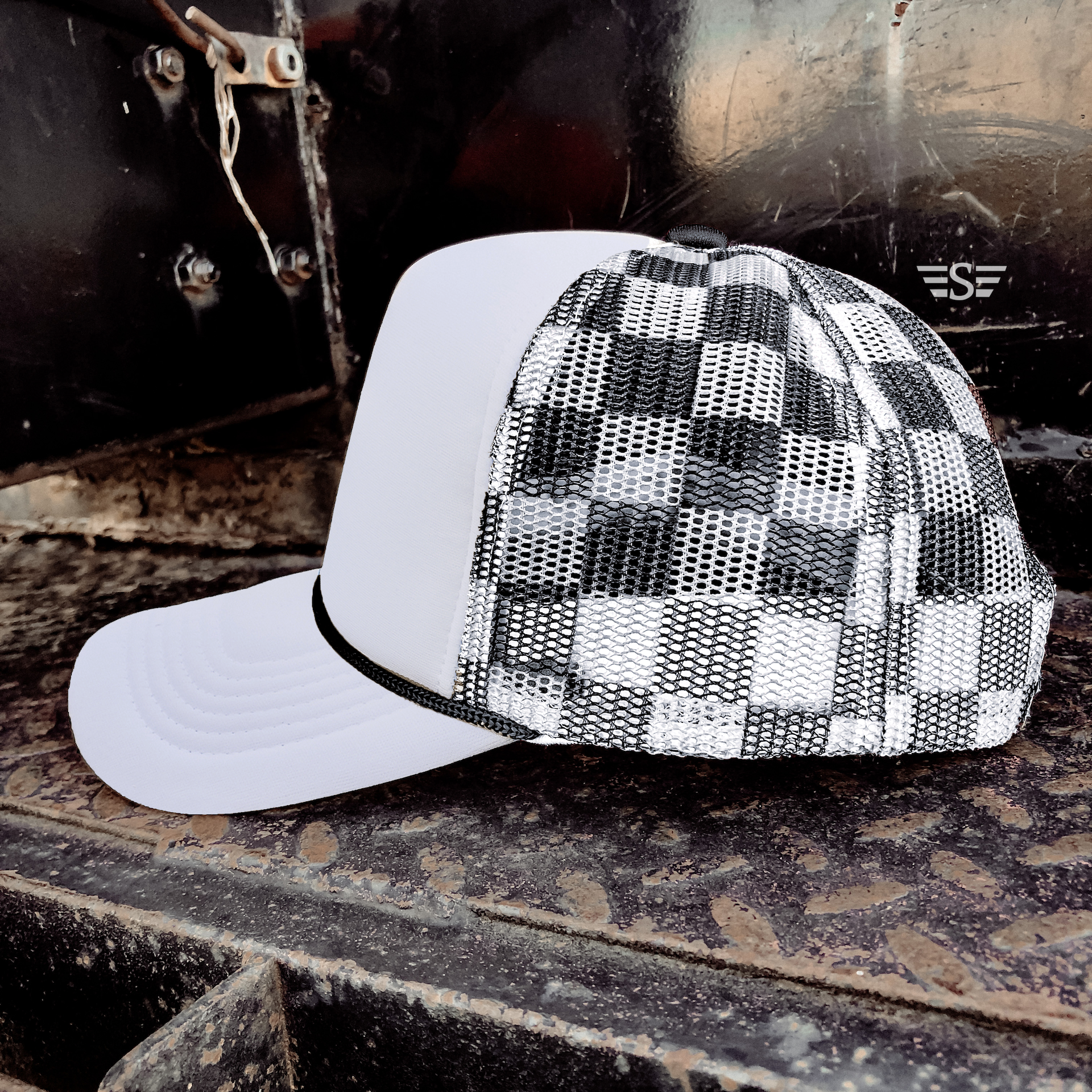 Flying S Company - Wholesale Trucker Hat - Unisex - Checkered Mesh Back Cap63