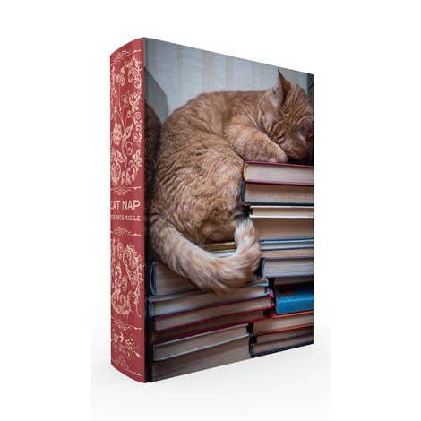 Gibbs Smith - Wholesale Puzzle - Adult - Cat Nap Book Box Puzzle, Clamshell