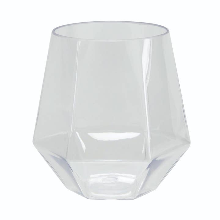 Luxe Party - Wholesale Wine Glass - Upscale HEX Clear 12 Oz. Plastic Wine Goblets | 6 Cups0