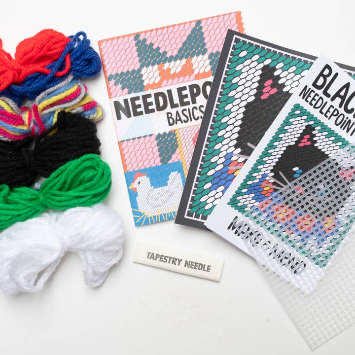 Make & Mend – Engroshandel Broderitilbehør – Sort kat Needlepoint Kit2