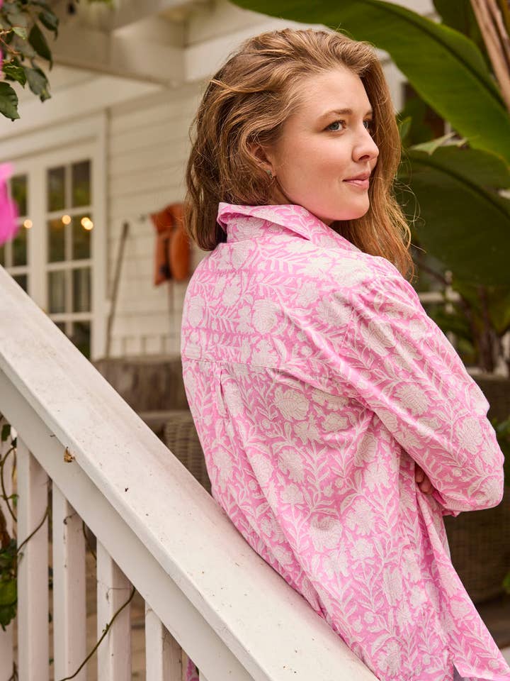 Good Boyfriend Shirt - Capri Floral Dahlia for wholesale by and for Good