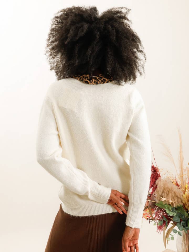 DIX-ONZE - Wholesale Knit Sweater - Women's - Classic Fuzzy Knit Sweater – The Chic Essential11
