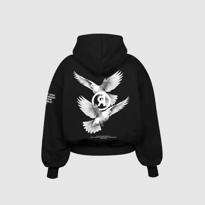 Liberdade © camisola com capuz preta por atacado de Independent Republic