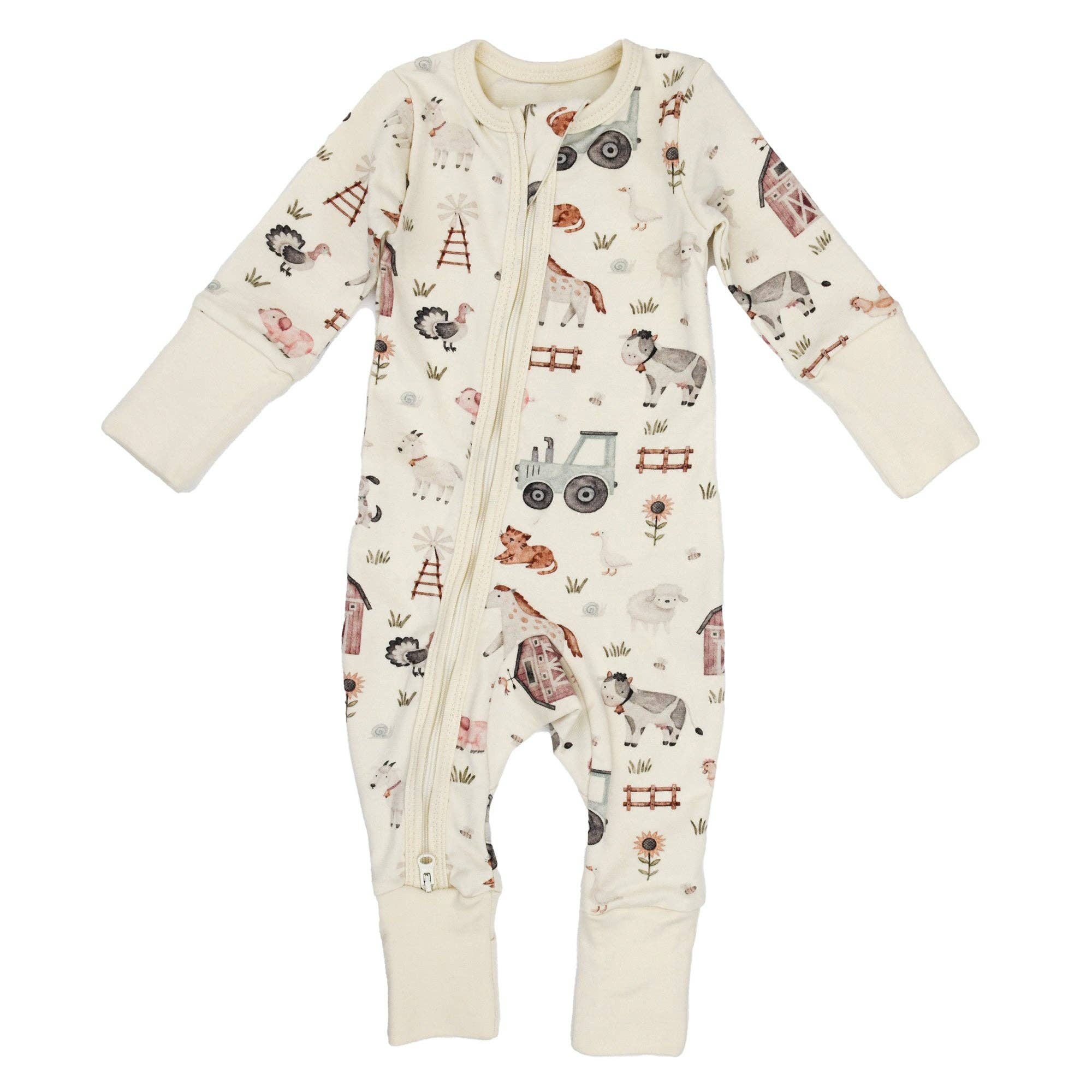 Earthy - Wholesale Sleepsuit - Baby - Organic Cotton Baby Pajamas 2-Way Zip Front Zipper Sleeper, Dusty2