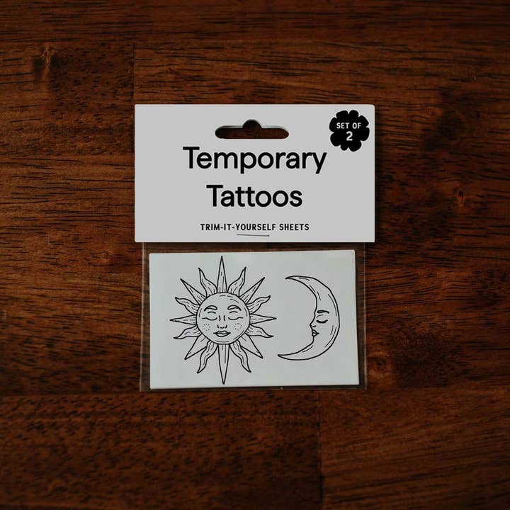 Sun + Moon Temporary Tattoo for wholesale by Saint Tattoos