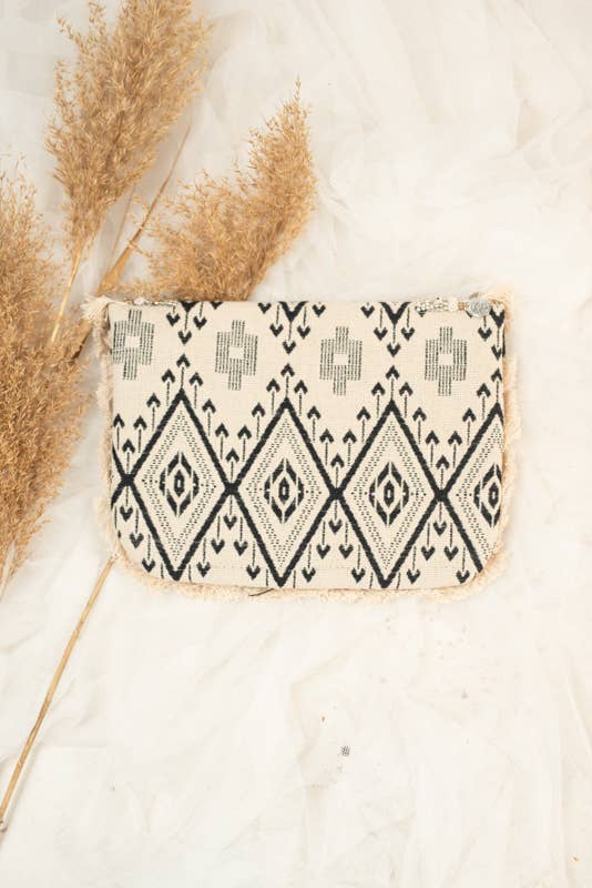 Lula Natura – Engroshandel Clutch - Dame – Agatha aftentaske i bomuld med broderi og tryk1