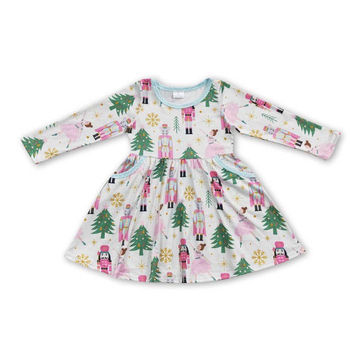 Yawoo Garments - Wholesale Sleepwear Set - Kids - Pink Christmas tree polka dots ballet kids girls pajamas1