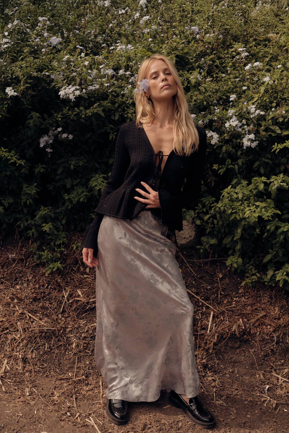 Promesa USA - Wholesale Skirt - Women's - Floral-Print Bias-Cut Satin Maxi Skirt6