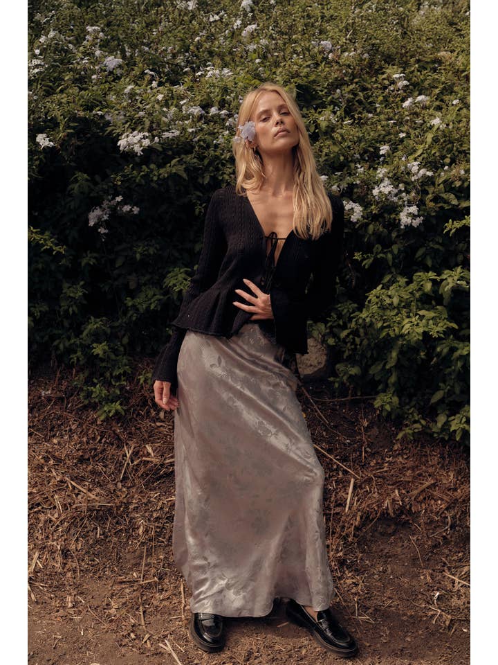 Promesa USA - Wholesale Skirt - Women's - Floral-Print Bias-Cut Satin Maxi Skirt6