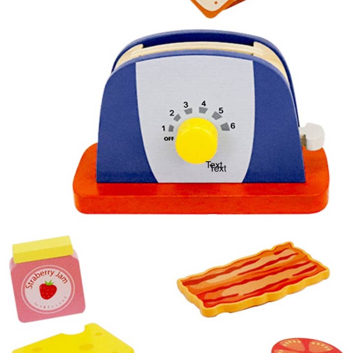 Leo & Friends Wooden Pop Up Toaster Set | 7 Piece Accessory for wholesale by Leo & Friends