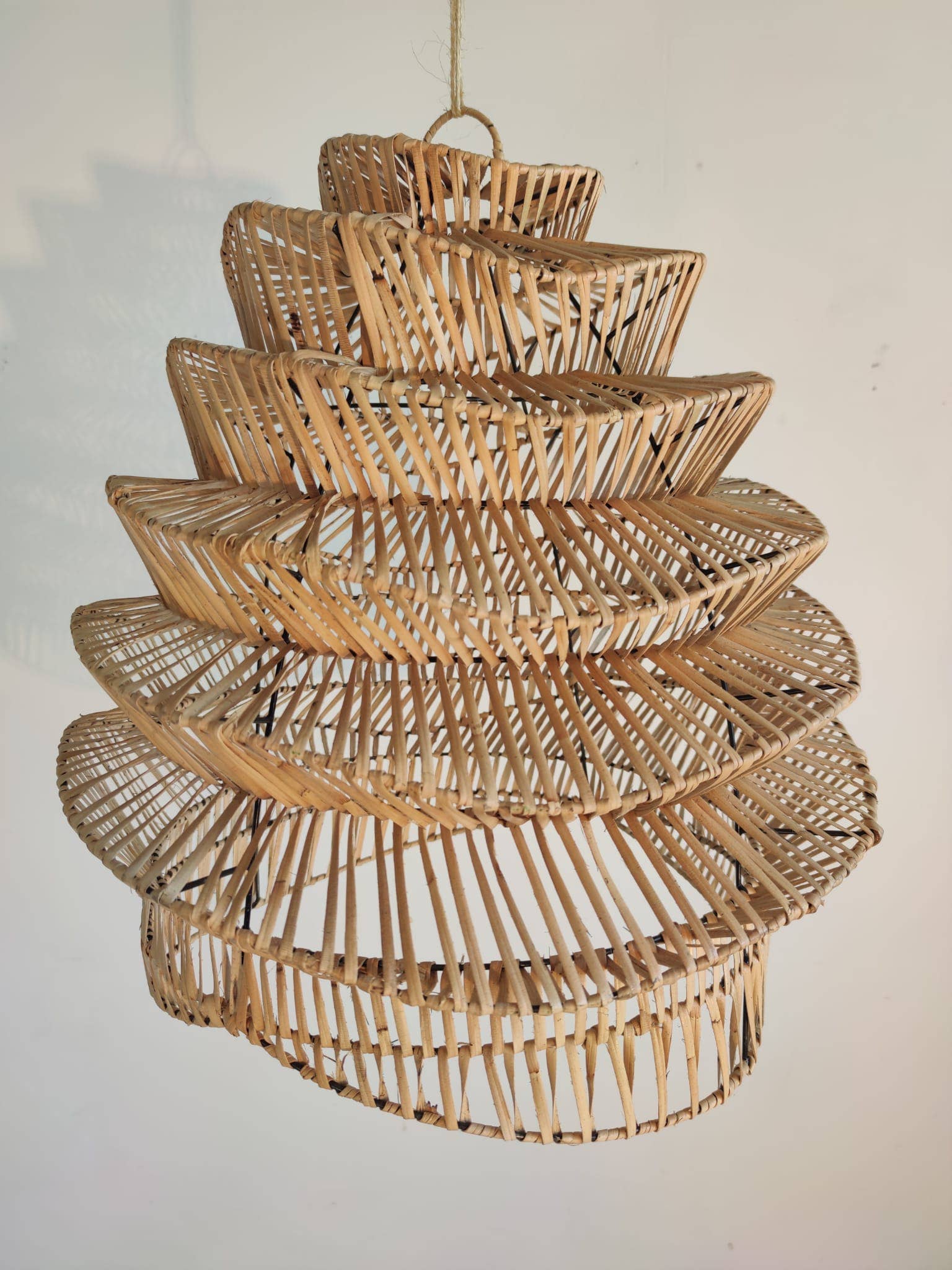Office Objets - Wholesale Chandelier/Hanging Light - Woven rattan pendant in natural accordion shape24