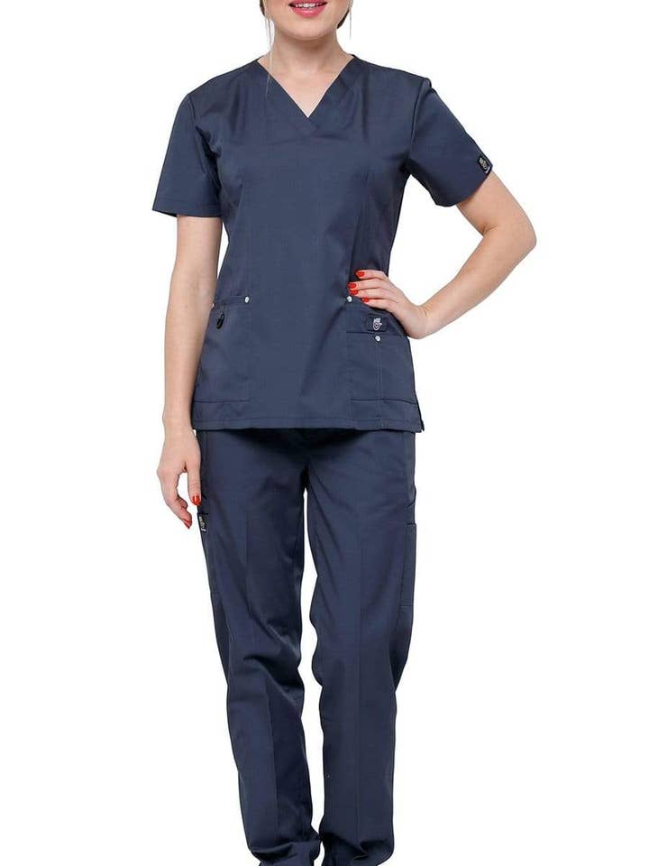Dress A Med – wholesale Healthcare uniform – Women's – Women's 11 Pocket Stretch Slim Fit Uniform Scrubs - Style ST4082