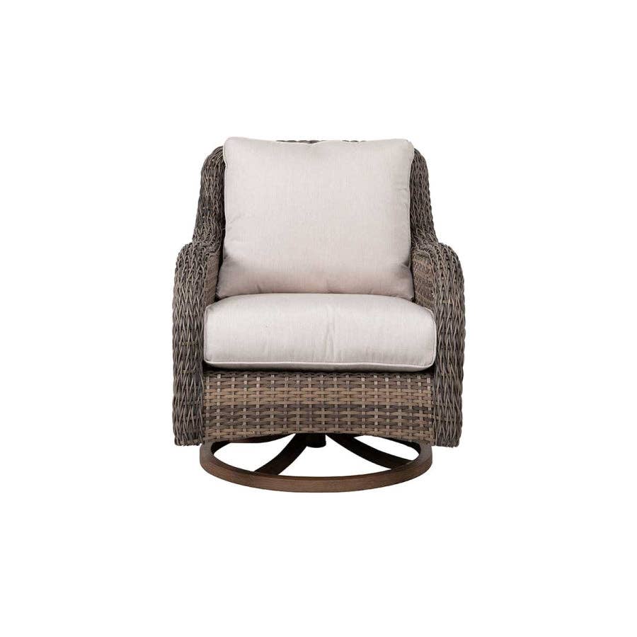 Beige Mitchell 4-Piece Wicker Sofa Set with Swivel Rocking Chairs for wholesale on Faire9