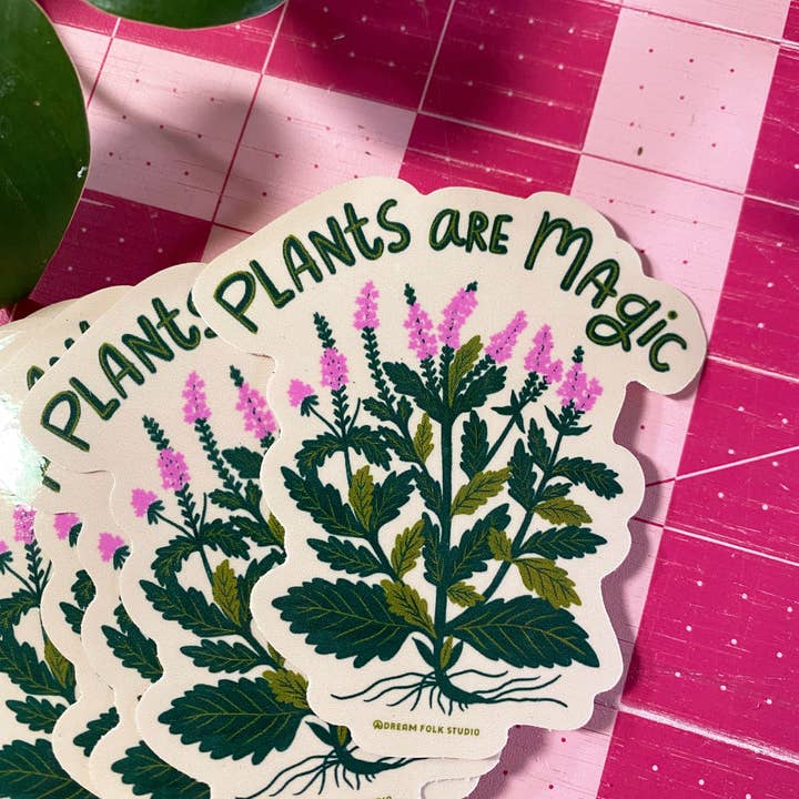 Dream Folk Studio - Vendita all'ingrosso Adesivo - Adesivo Plants are Magic — Verbena — Decalcomania con fiori di verbena1