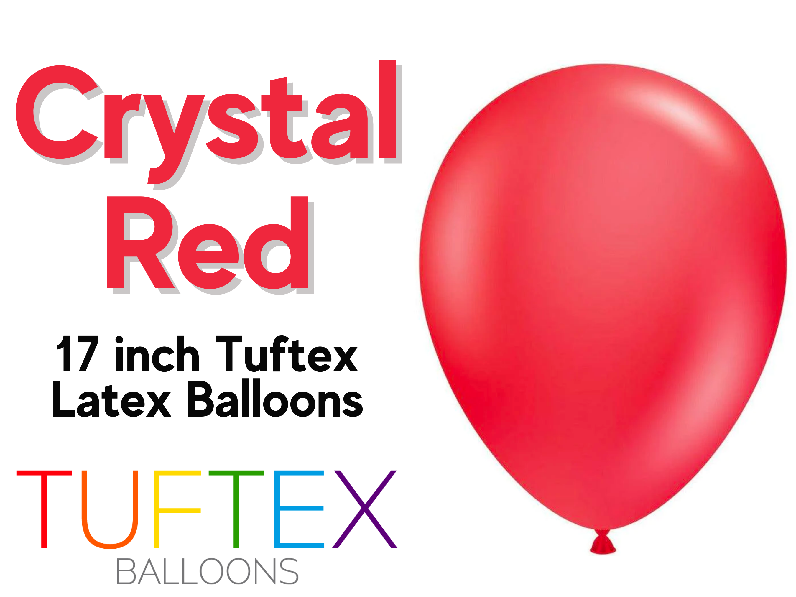 Boxwood Rose – wholesale Balloon – Crystal Red 17 inch Latex Tuftex Balloons0