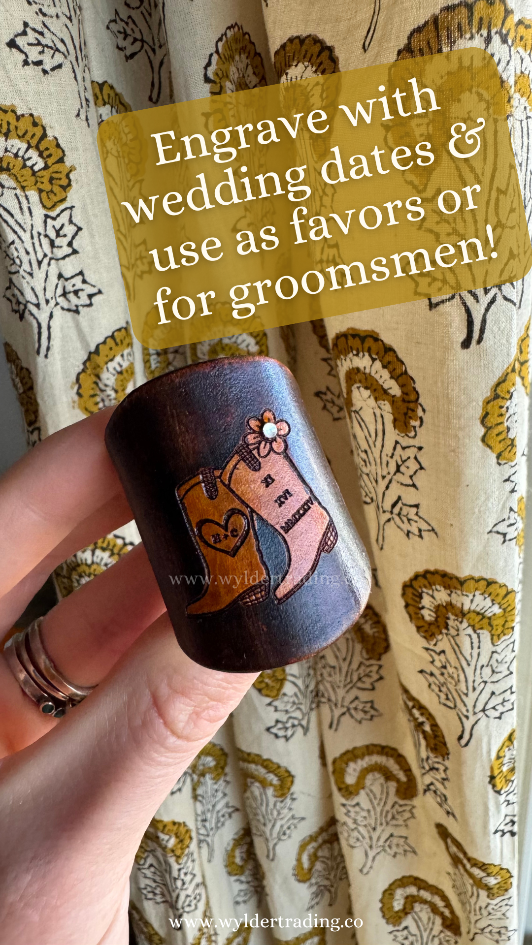 Wylder Trading Company - Wholesale Scarf Clip - Women's - Leather Bolo Scarf Slide 10+ | CUSTOM Logo or Wedding Favor9