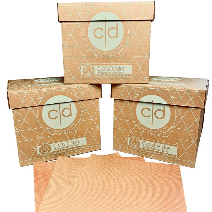 Cats Desire Litter Boxes - Wholesale Cat Litter Box - Cats Desire Top or Side Entry Biodegradable Litter Box0