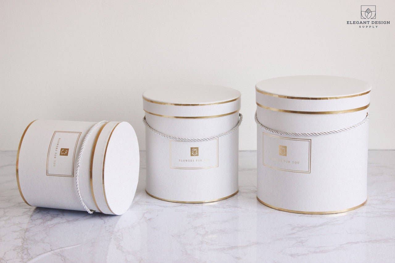 Elegant Design Supply – wholesale Presentbox – Rund blomsterbox i hattmodell «Flowers for You»17