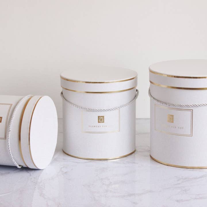 Elegant Design Supply – wholesale Presentbox – Rund blomsterbox i hattmodell «Flowers for You»17