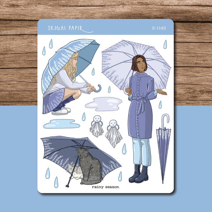 Rainy Season klistermärke för wholesale av Ikigai Papir