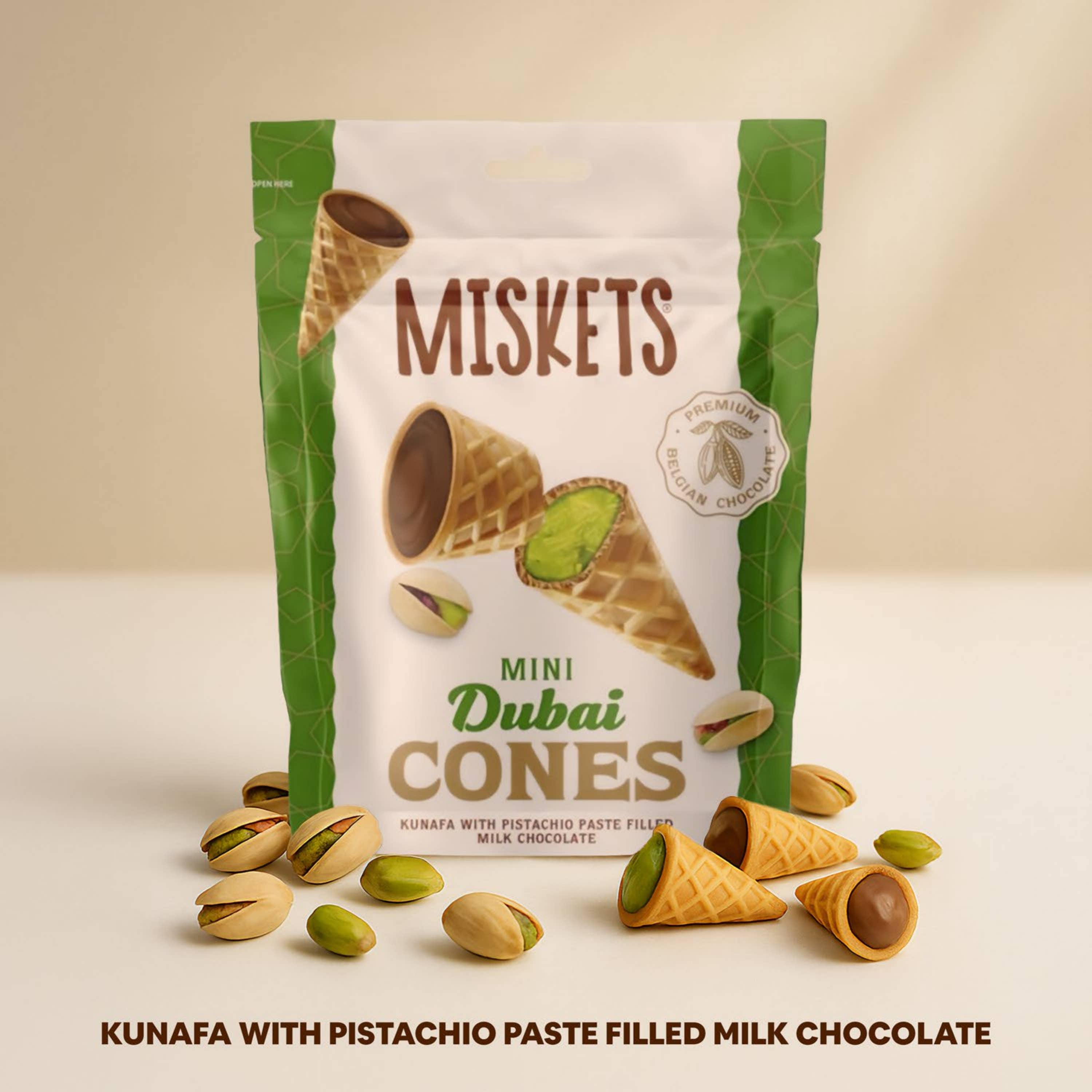 Trend Zone - Wholesale Chocolate Covered Sweets - Dubai Pistachio Chocolate Cones