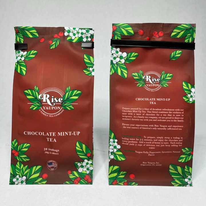 Chocolate Mint-Up Yaupon Holly Tea (20 Teabags) for wholesale by Rise Yaupon Tea