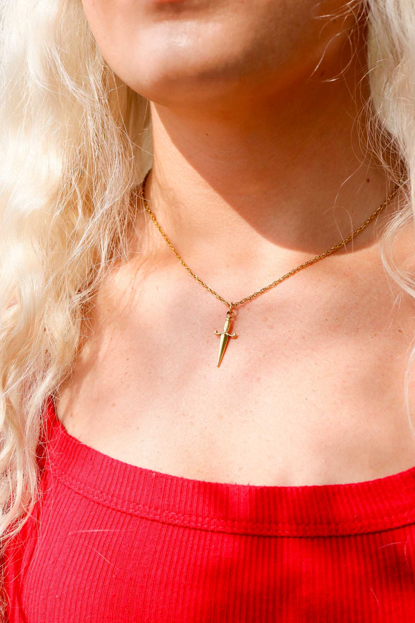 WJW - Wholesale Individual Charm/Pendant - 18K Gold PVD Stainless Steel Dagger Charm4