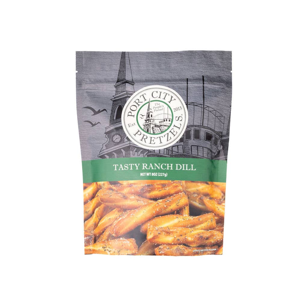 Port City Pretzels - Wholesale Pretzels - Tasty Ranch Dill Pretzels - 8 oz