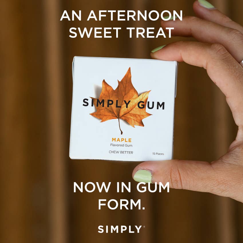 Simply Gum - Wholesale Chewing Gum - Maple Chewing Gum - Natural + Plastic-Free | 12 Pack3