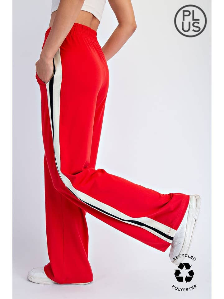 PLUS SIZE BUTTER SOFT SIDE CONTRAST STRAIGHT PANT for wholesale by Rae Mode