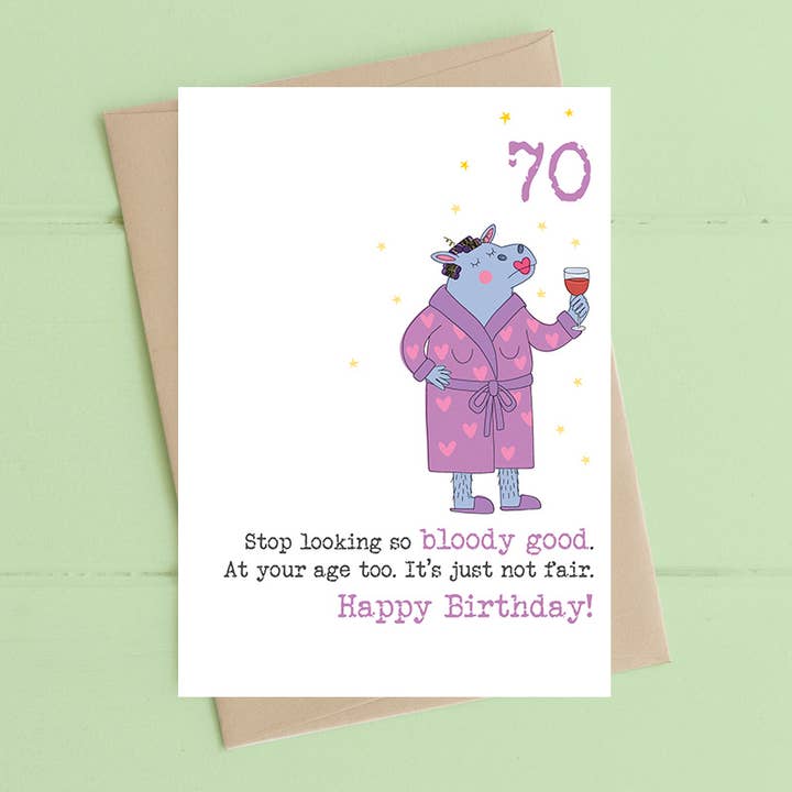 Arrête d'avoir l'air si bien - 70 - Carte de vœux pour la vente par Dandelion Stationery