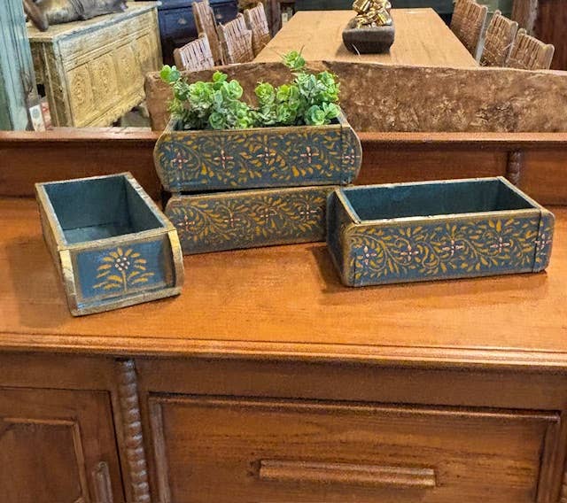 Asia West - Venta al por mayor Jardinera - Macetero de Molde de Ladrillo Antiguo Pintado a Mano5