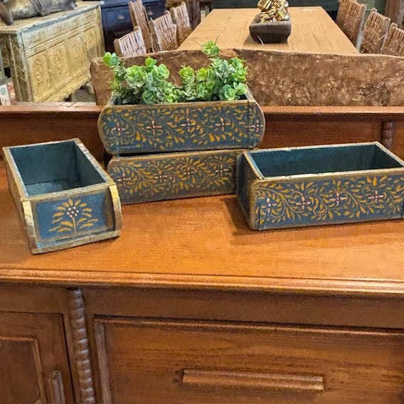 Asia West - Wholesale Planter Box - Hand Painted Antique Brick Mold Planter5