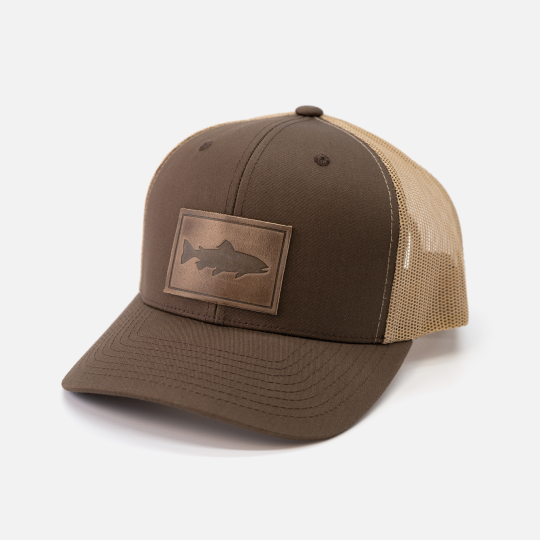Range Leather Co. - Wholesale Trucker Hat - Unisex - Trout Hat - Leather Patch Trucker Cap11