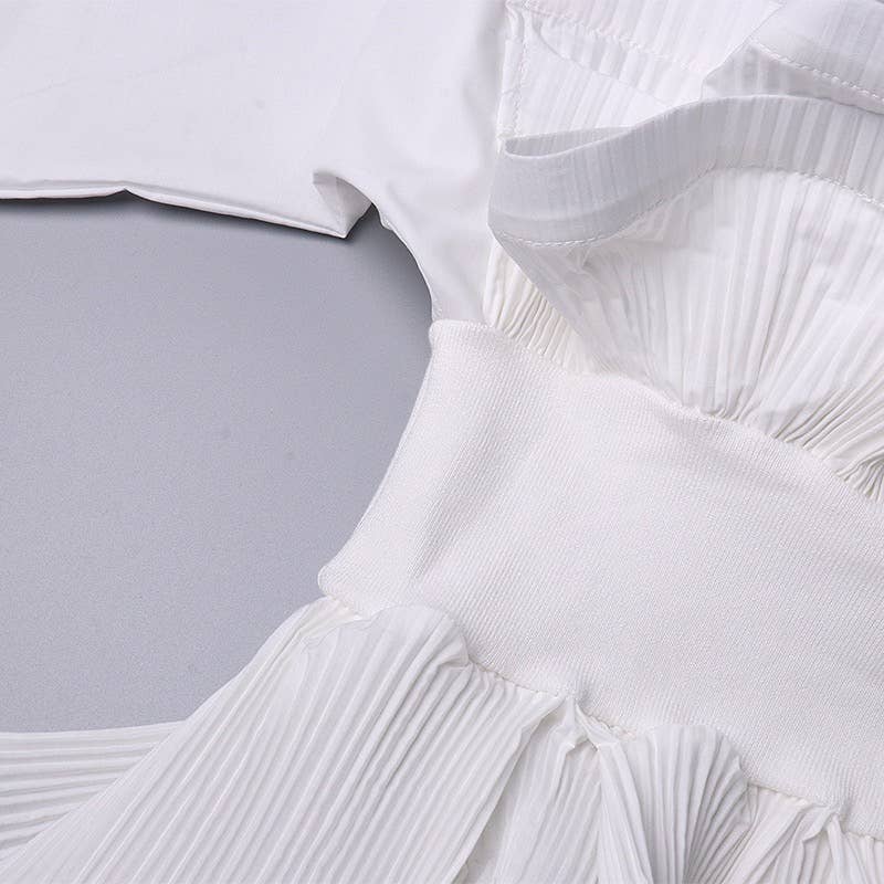 Productseeker - Wholesale Blouse - Women's - TP014 Spring Ruffle Belted Top - Elegance Redefined3