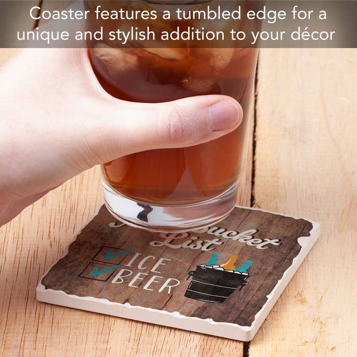 CounterArt/Highland Home/Thirstystone/CoasterStone - Wholesale Coasters - "Beer List" Single Absorbent Tumbled Tile Coaster2