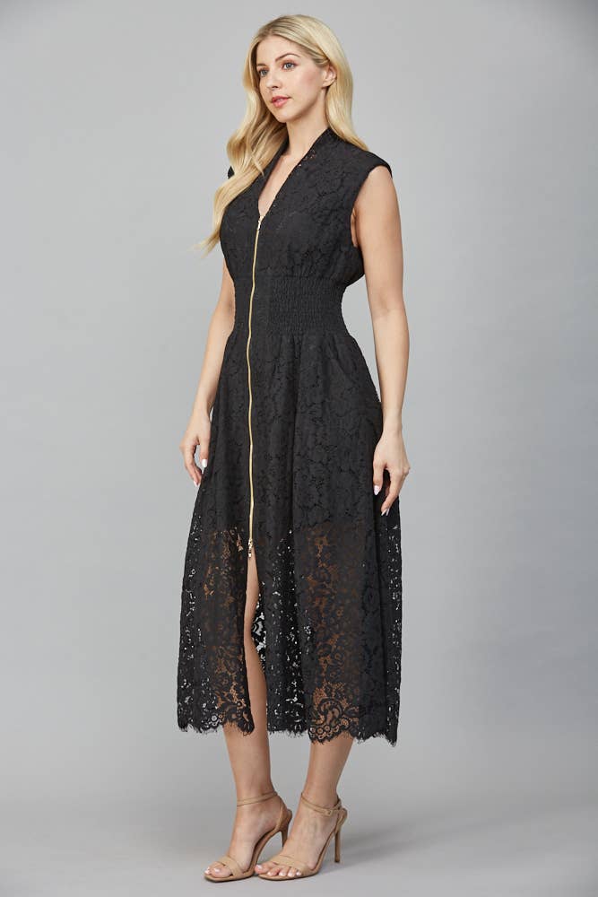 FATE - Wholesale Dress - Women's - FRONT ZIP CLOSURE SLVL LACE DRESS FD34114 4