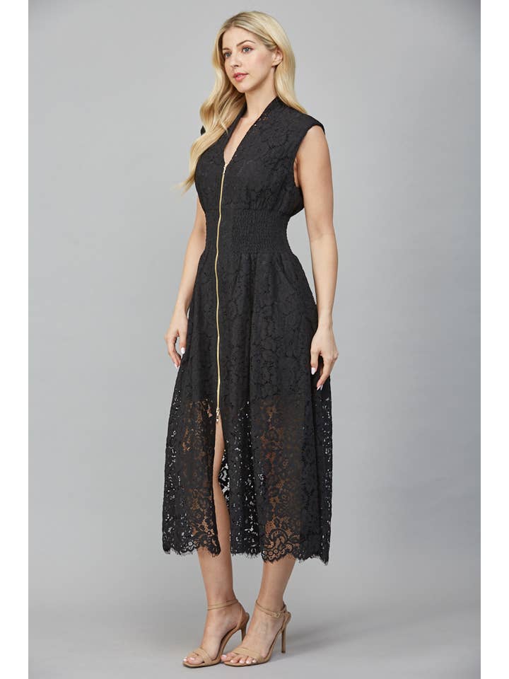 FATE - Wholesale Dress - Women's - FRONT ZIP CLOSURE SLVL LACE DRESS FD34114 4