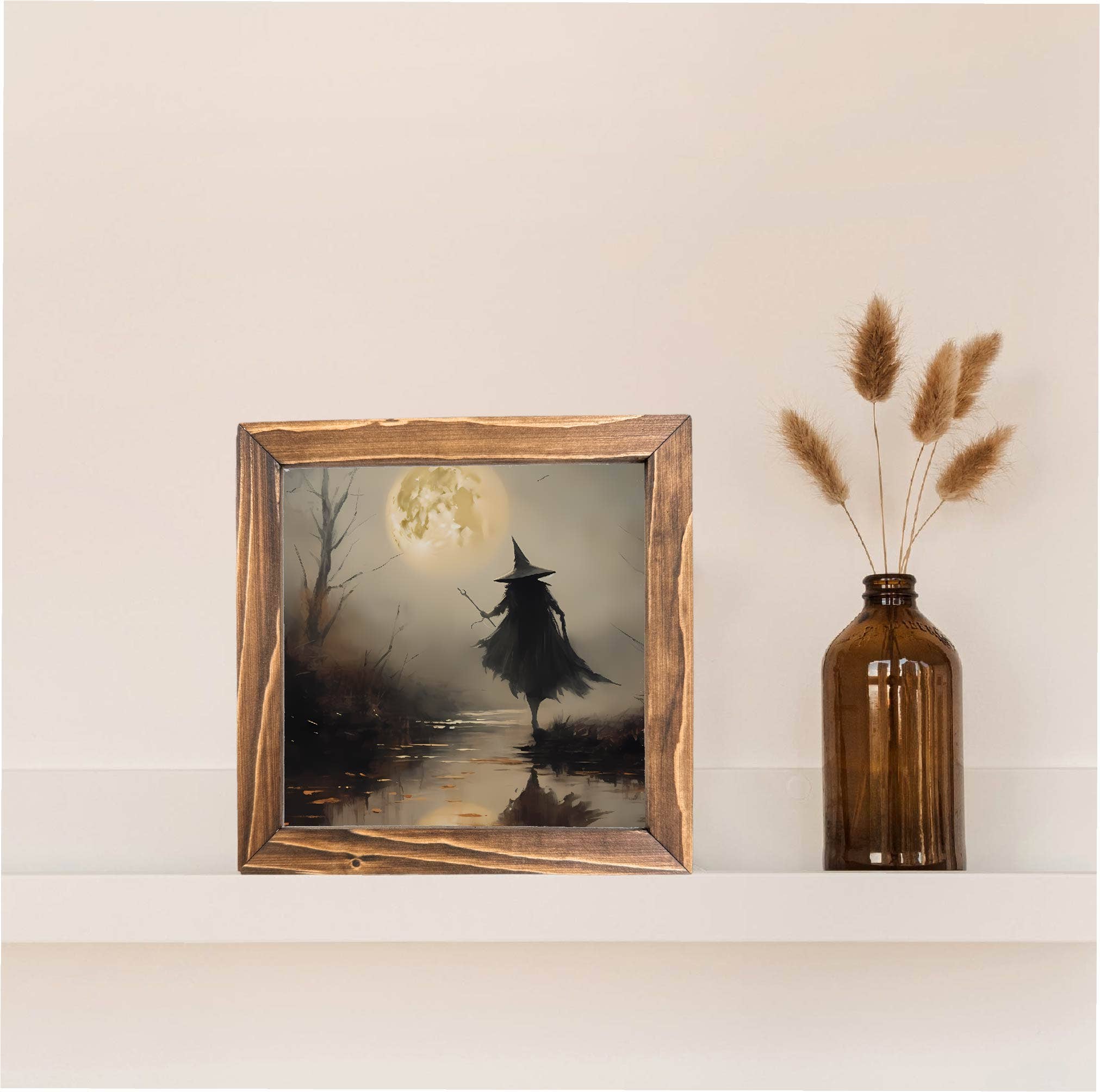 Teele and Co. - Wholesale Sign - Halloween Witch Framed Wall Decor 1