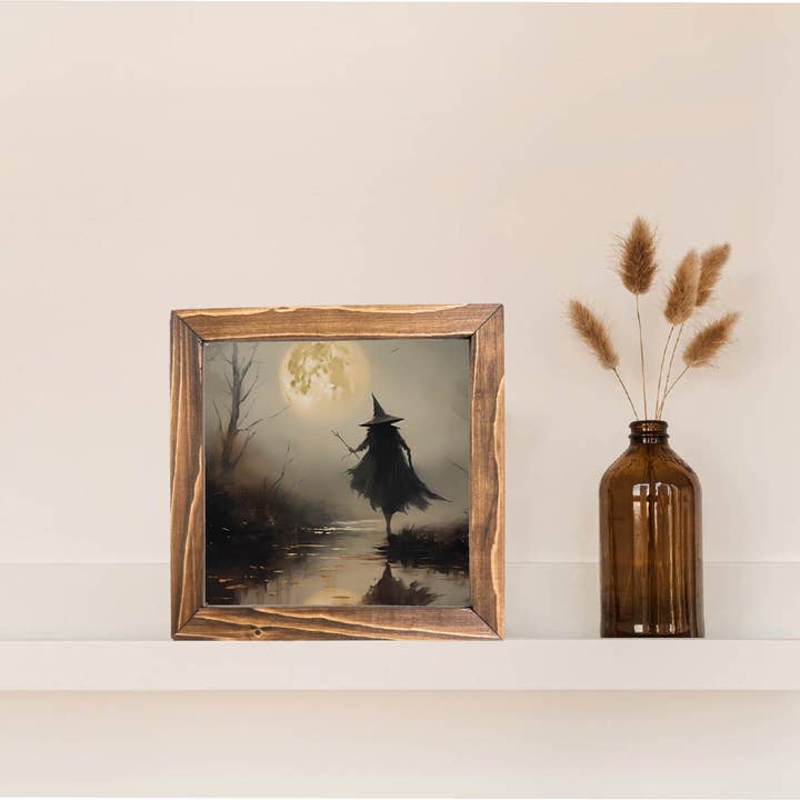 Teele and Co. - Wholesale Sign - Halloween Witch Framed Wall Decor 1