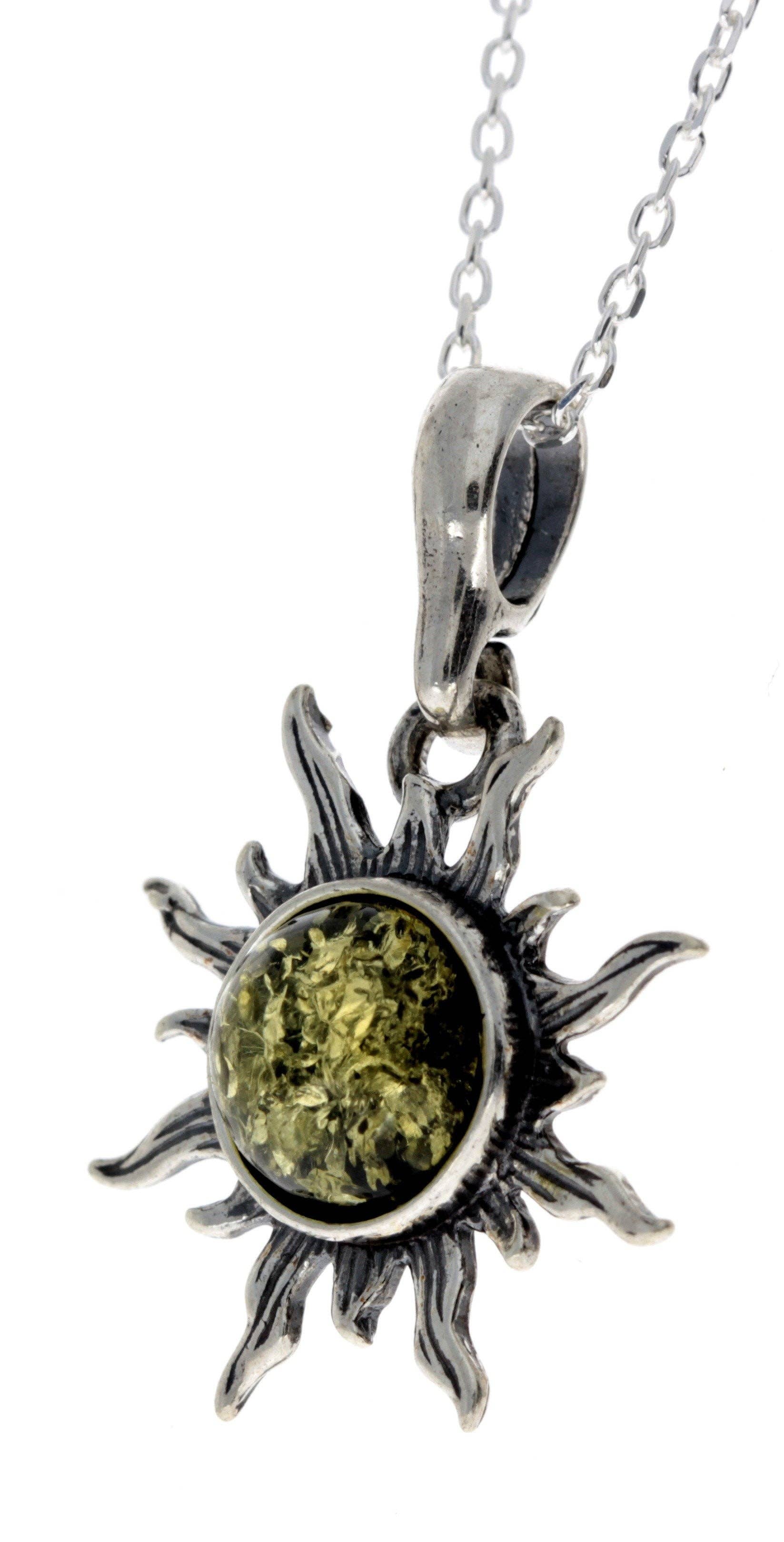 SilverAmber Jewellery - Venta al por mayor Abalorios/colgantes individuales - Colgante de sol de plata de ley 925 con ámbar báltico, 17647