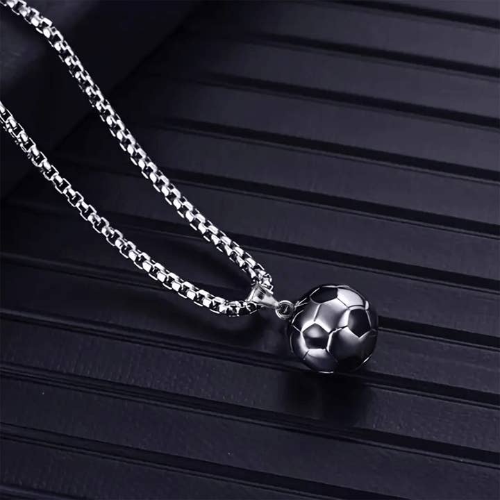 DINAWeb Srls – Großhandel Kette mit Anhänger/Charm – Halskette für Herren - Fußball.5