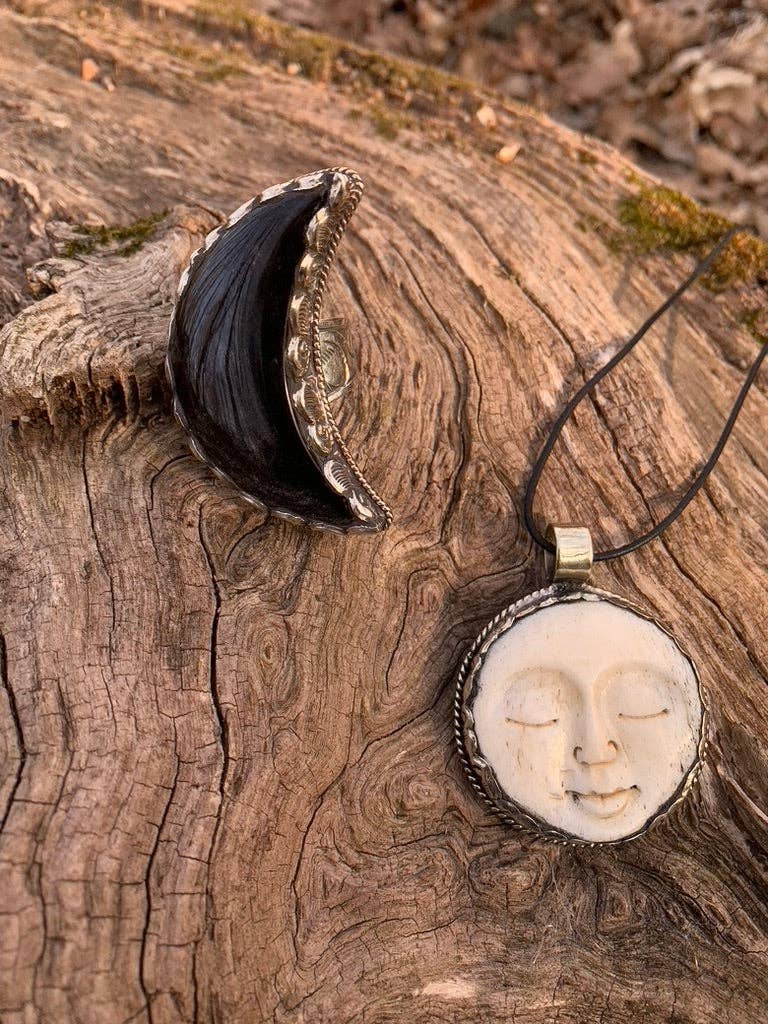 Wild Peonies Xo - Wholesale Cocktail/Statement Ring - Silver Sheen Obsidian - Cresent Moon ring - Tibetan Silver