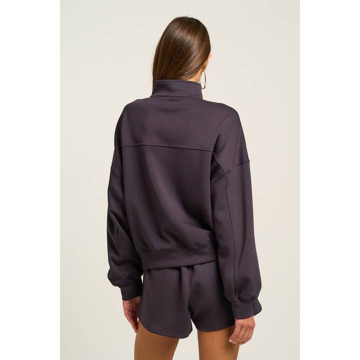 The GREii - Wholesale Sweatshirt - Women's - Mock Neck Half Zip Up Sweatshirt12
