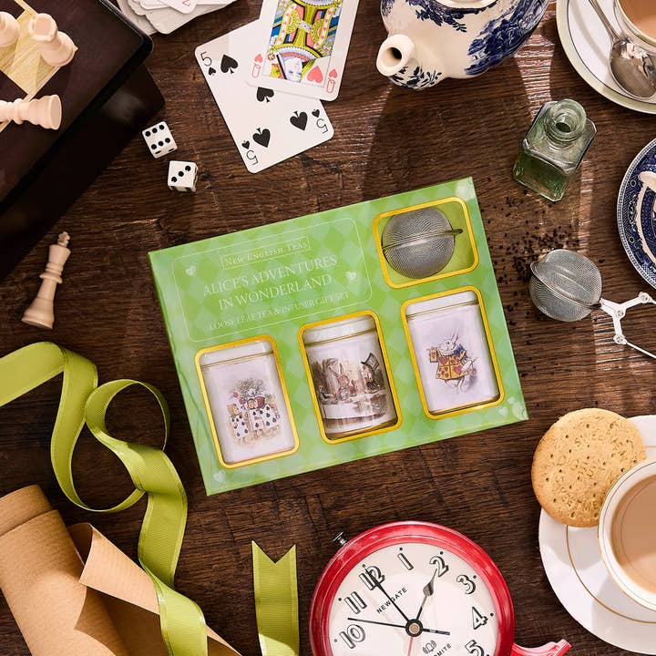 Alice in Wonderland Mini Tea Tin & Infuser Gift Set for wholesale by mOrganics Beauty