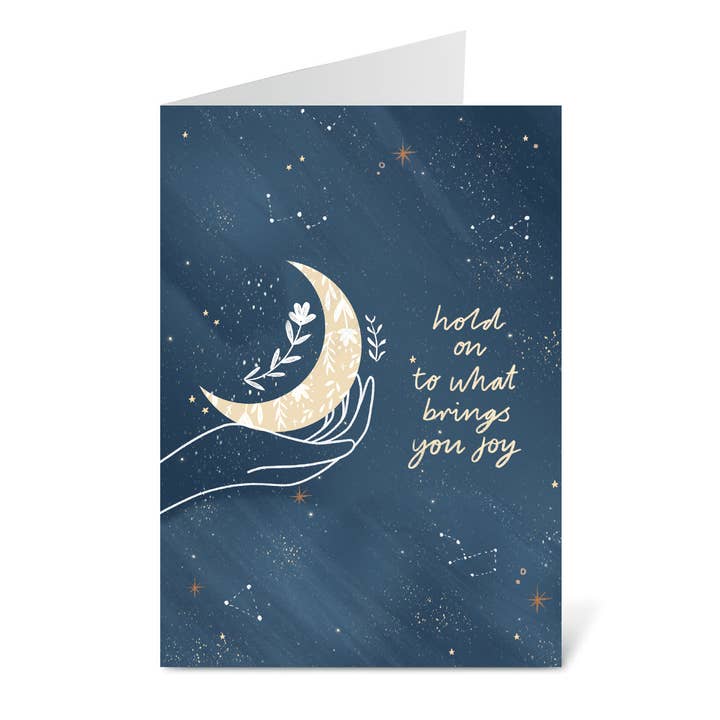 Hold on to What Brings You Joy Illustrated Greetings Card, N for wholesale by Flourish Paperworks